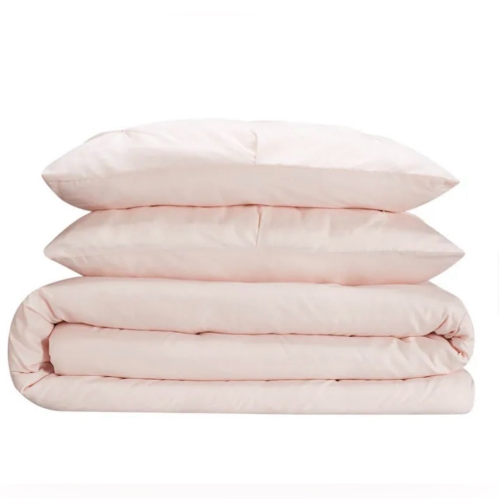 Serta Simply Clean Antimicrobial Pleated 3 Piece Duvet Queen Blush - Picture 4 of 6